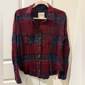 Abercrombie & Fitch Vintage Plaid Holiday Flannel Shirt